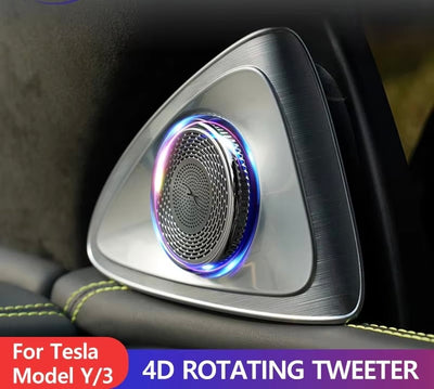 4D Rotating Ambient LED Speaker - My Tesla Accessories Interior Accessories #