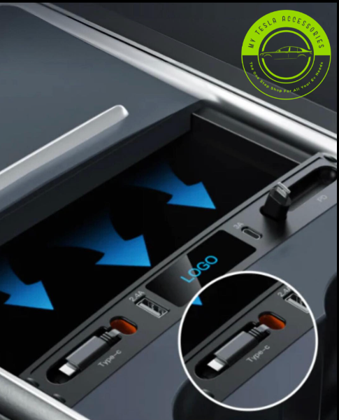 USB Charging Hub  for USB-and Apple Lightning Plugs Model Y and Model 3, USB Hub, Interior Accessories  #myteslaaccessories, Camping Collection, Easy to Use, Easy to Install, USB Hub Model 