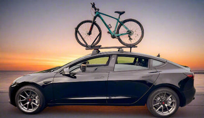 Tesla with Bike on Top #myteslaaccessories