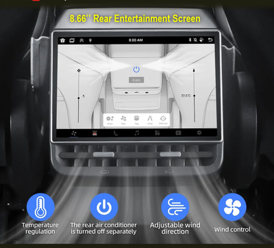 8.66" Rear Entertainment Unit - My Tesla Accessories