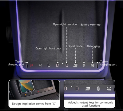 2024 Tesla Highland Fast Charging Pad with Gear Changing keys - My Tesla Accessories Interior Accessories #