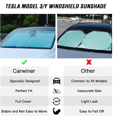 Front Windscreen Sunshade - My Tesla Accessories